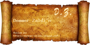 Demmer Zalán névjegykártya
