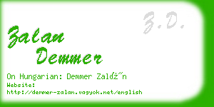 zalan demmer business card